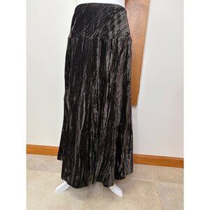 Karen Kane Black Velvet Midi Skirt M Pleated USA Goth Dark Fairy Whimsigoth Y2K